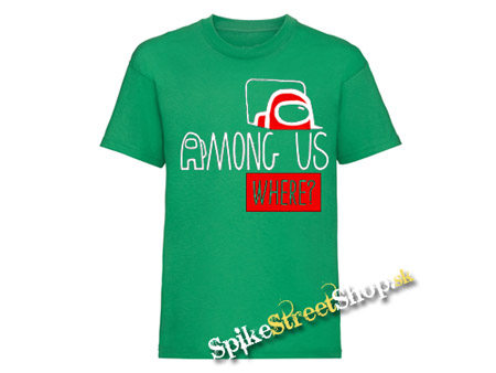 AMONG US - Where? - zelené pánske tričko