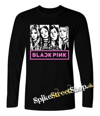 BLACKPINK - Logo & Band - čierne pánske tričko s dlhými rukávmi