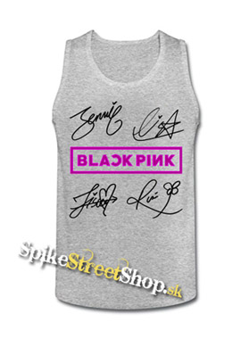 BLACKPINK - Logo & Signature - Mens Vest Tank Top - šedé