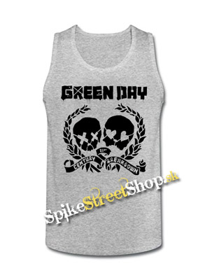 GREEN DAY - 21 st. Century Breakdown Skulls - Mens Vest Tank Top - šedé