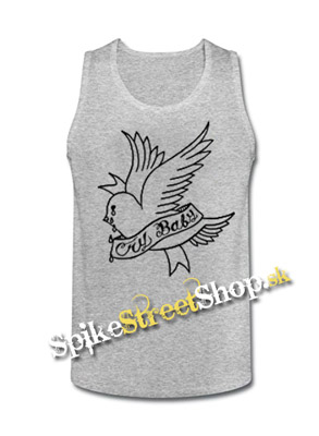 LIL PEEP - Cry Baby - Mens Vest Tank Top - šedé