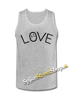 LIL PEEP - Love Tattoo - Mens Vest Tank Top - šedé