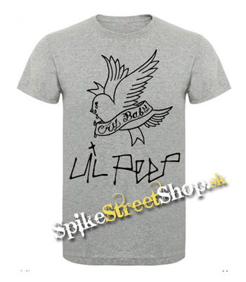 LIL PEEP - Logo Cry Baby - sivé pánske tričko
