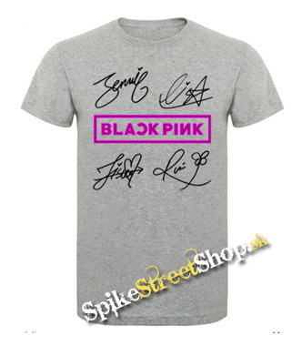 BLACKPINK - Logo & Signature - sivé detské tričko