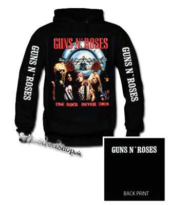 GUNS N ROSES - Rock Never Dies - čierna pánska mikina