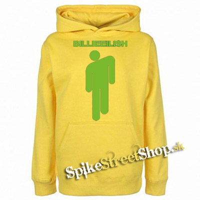 BILLIE EILISH - Logo & Stickman - žltá pánska mikina