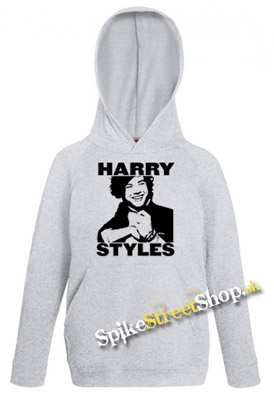 HARRY STYLES - Logo Portrait - šedá pánska mikina