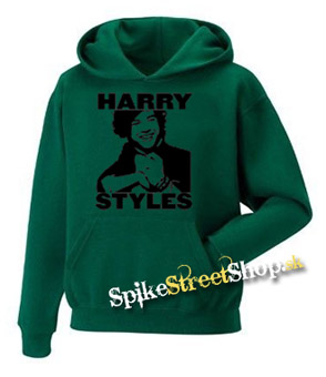 HARRY STYLES - Logo Portrait - tmavozelená pánska mikina