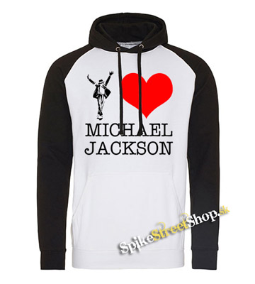 I LOVE MICHAEL JACKSON - čiernobiela pánska mikina