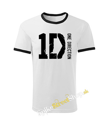 ONE DIRECTION - Logo - bieločierne chlapčenské tričko - CONTRAST BORDERS