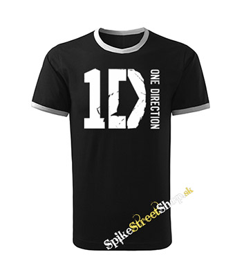 ONE DIRECTION - Logo - čierne pánske tričko CONTRAST DUO-COLOUR