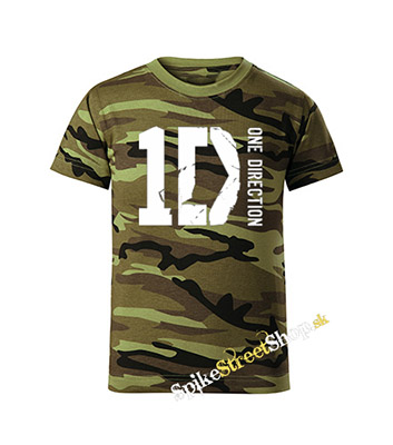 ONE DIRECTION - Logo - maskáčové chlapčenské tričko WOODLAND CAMO GREEN
