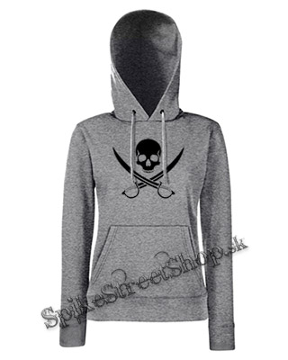 PIRATE SKULL - sivá dámska mikina