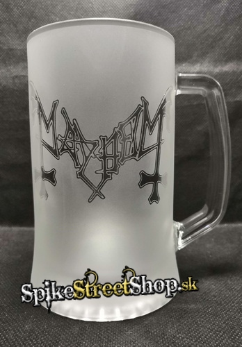 Sklenený krígel MAYHEM - Logo