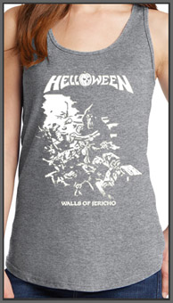 HELLOWEEN - Walls Of Jericho - Ladies Vest Top - šedé