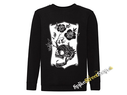 SKULL FLOWER - mikina bez kapuce
