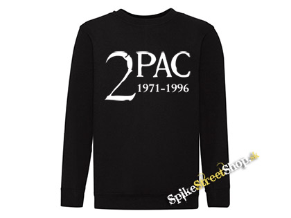 2 PAC - 1971-1996 - čierna detská mikina bez kapuce