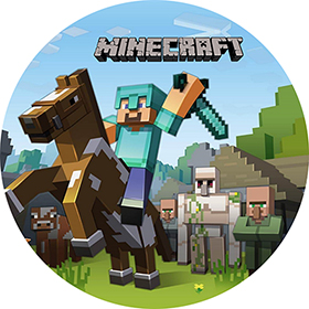 MINECRAFT - New Creeper Horse - okrúhla podložka pod pohár