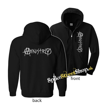 MINISTRY - White Logo - mikina na zips
