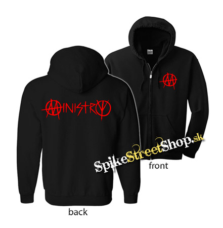 MINISTRY - Red Logo - mikina na zips