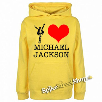 I LOVE MICHAEL JACKSON - žltá pánska mikina