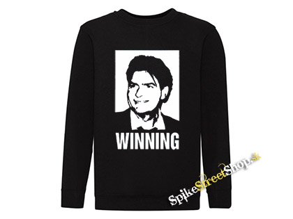 CHARLIE SHEEN - Winning - čierna detská mikina bez kapuce