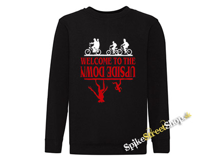 STRANGER THINGS - Welcome To The Upside Down - čierna detská mikina bez kapuce