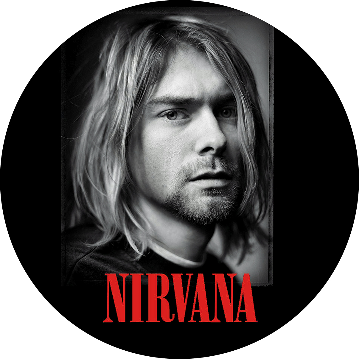 KURT COBAIN - Portrait & Red Logo - odznak