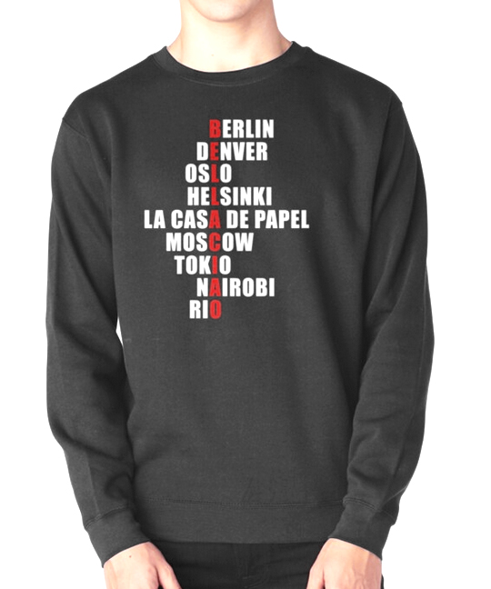 PAPIEROVÝ DOM - LA CASA DE PAPEL - Bella Ciao Names - mikina bez kapuce