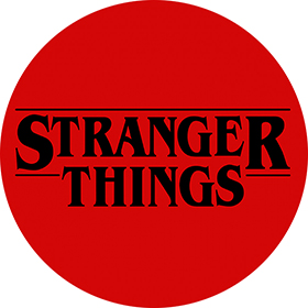 STRANGER THINGS - Black Logo Red Design - odznak