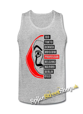 PAPIEROVÝ DOM - LA CASA DE PAPEL - Professor - Mens Vest Tank Top - šedé