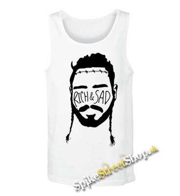 POST MALONE - Rich & Sad - Mens Vest Tank Top - biele