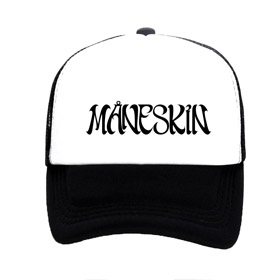 MANESKIN - Logo 2021 - čiernobiela sieťkovaná šiltovka model "Trucker"