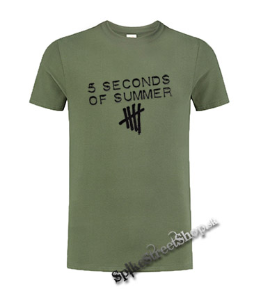 5 SECONDS OF SUMMER - Logo - olivové pánske tričko