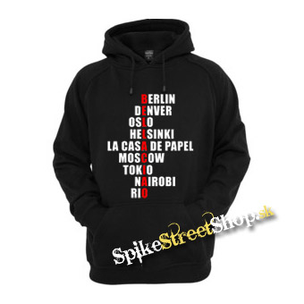 PAPIEROVÝ DOM - LA CASA DE PAPEL - Bella Ciao Names - čierna pánska mikina