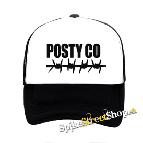 POST MALONE - Posty CO - čiernobiela sieťkovaná šiltovka model "Trucker"