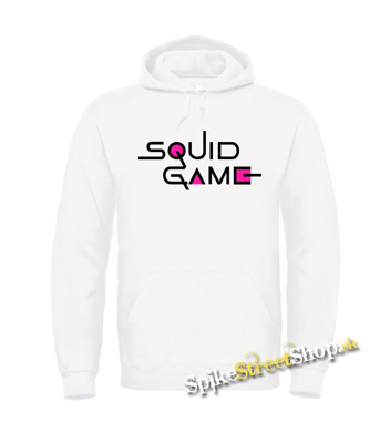 Biela detská mikina SQUID GAME - Logo Colour Pink