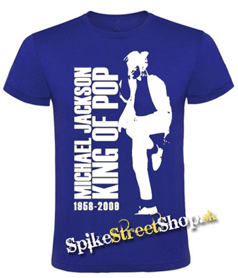 MICHAEL JACKSON - King Of Pop - kráľovskymodré pánske tričko