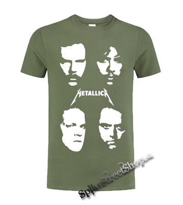 METALLICA - Band Portrait Black Album - olivové pánske tričko