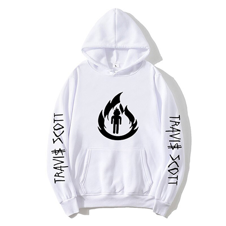 Biela detská mikina TRAVIS SCOTT - Logo Stickman