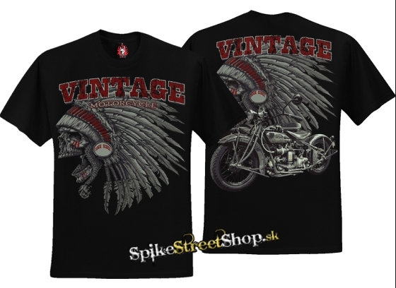 BIKER COLLECTION - Vintage Motorcycle - čierne pánske tričko (Výpredaj)