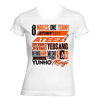 ATEEZ - Names Collage One Team - biele dámske tričko