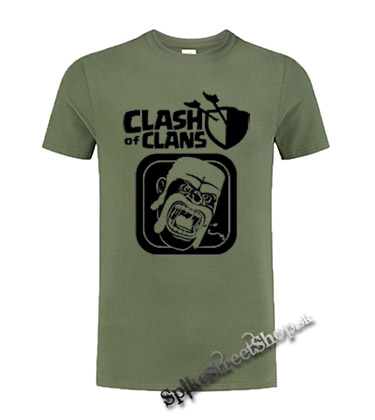 CLASH OF CLANS - Hungry Barbarian - olivové pánske tričko