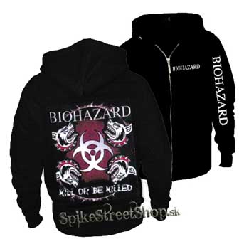 BIOHAZARD - Kill Or Be Killed - čierna pánska mikina na zips
