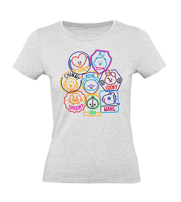 BT21 - Neons - šedé dámske tričko