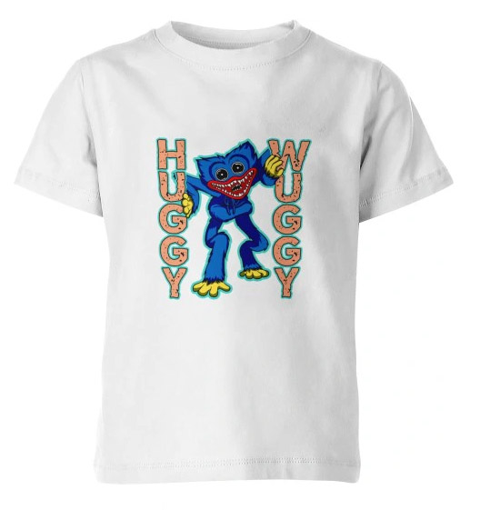 HUGGY WUGGY - Poppy Playtime Poster - biele detské tričko