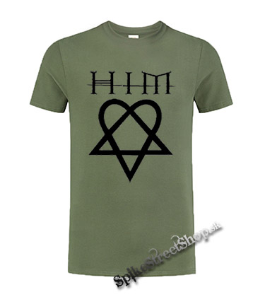 HIM HEARTAGRAM - olivové pánske tričko