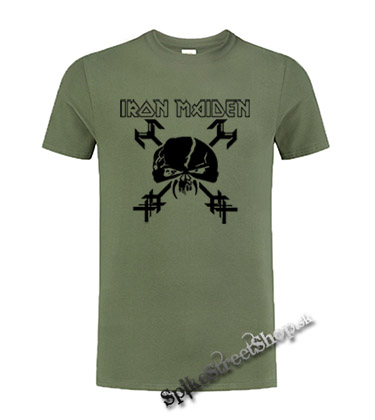 IRON MAIDEN - Final Frontier Crest - olivové pánske tričko