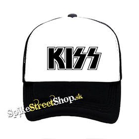 KISS - Logo - čiernobiela sieťkovaná šiltovka model "Trucker"