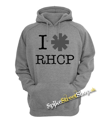 I LOVE RED HOT CHILI PEPPERS - šedá pánska mikina